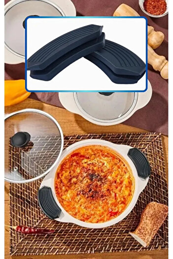 BALCI HEDİYELİK Fireproof Non-Stick Silicone Pot Pan Handle Silicone Handle 2*2 Pcs