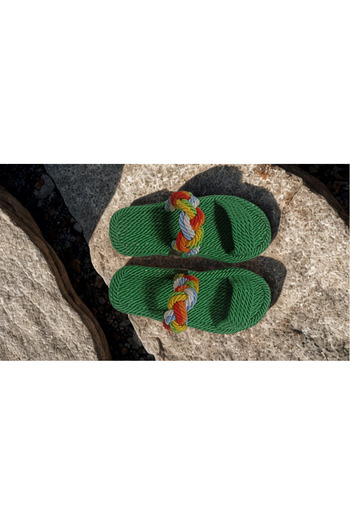 Redario Giovanni Green String Slippers