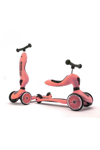 SCOOT AND RIDE Koloběžka se sedadlem, konvertibilní 2v1, HighwayKick 1 Peach, 1-5 let, do 50 kg, Scoot Ride