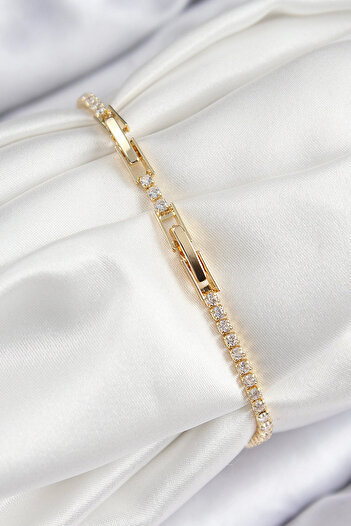 Akdoğan AVM Bfs rice zircon stone star model gold color women's bracelet