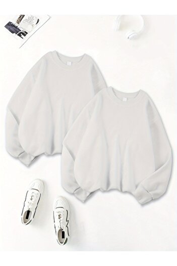 uyguntarz Unisex Unprinted Solid Color Crew Neck