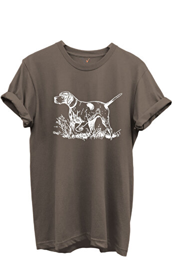 WİDİ Μαύρο Linear Pointer Hunting Dog Design 100% βαμβακερό μπλουζάκι Unisex με κανονική εφαρμογή