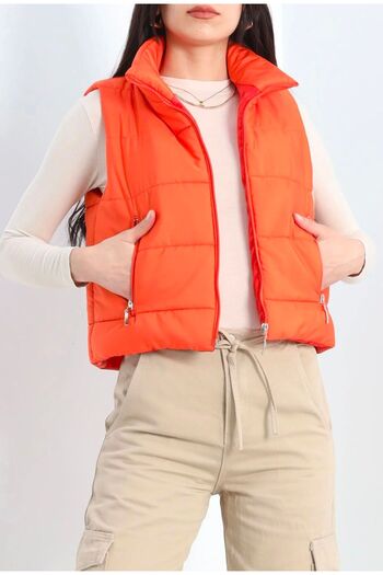 cacobutik Women's Short down Vest Orange