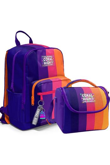 Coral High Set of 2 Patterned School Bag Nutrition 23674