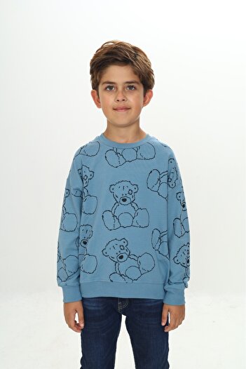 Toontoy Boy's Complete Bear Printed Sweatshirt