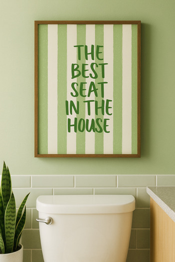 Funzee Humorous Bathroom Wall Poster I the Best Seat in the House - Unframed Poster