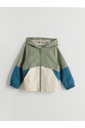LC Waikiki Lcw Kids New Season Hooded Color Block Boys Raincoat