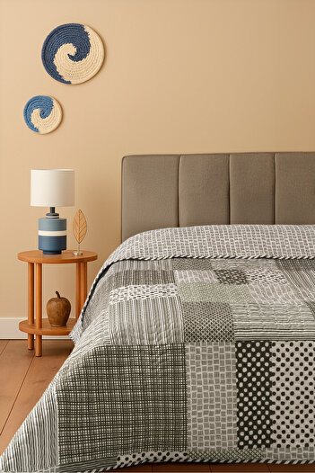 BELENAY HOME Briva Çift Taraflı Çok Amaçlı Çift Kişilik Yatak Örtüsü 195 x 220 cm