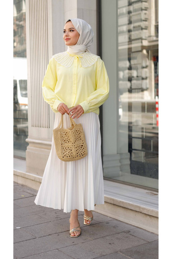 BUTİK SEPETİN Lacquer Pleated Skirt