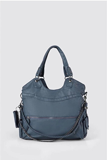 ETİLER COLLECTION Silla mavi leather shoulder bag
