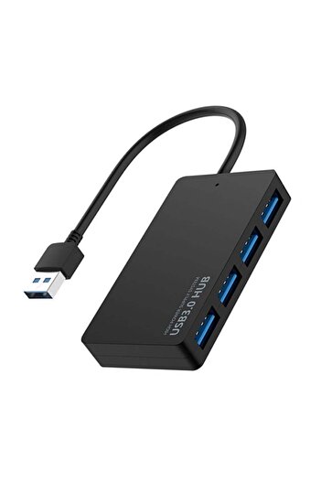 TECHSTAR ® HUBA0402 4-Port USB Hub, 4 x USB 3.0, High-Speed Data Transfer 5Gbps, Black