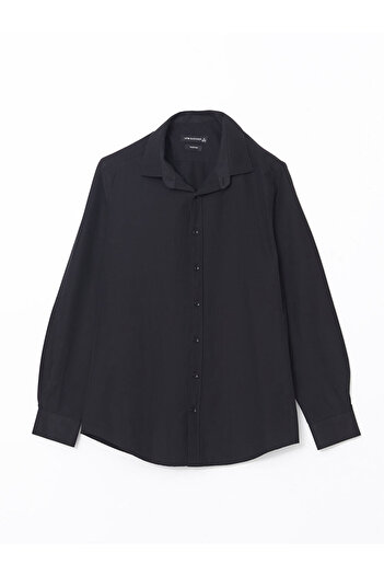 LC Waikiki Створіть свій стиль в UZG Store | Чоловіча сорочка з довгими рукавами Slim Fit з попліну