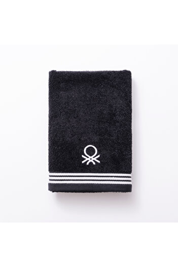 Benetton Bath Towel Hand Face Body Black 100% Cotton 70X140 cm