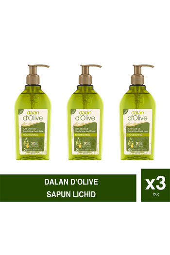 Dalan d’Olive – Set of 3 Liquid Soap Pieces – 300 ml – Moisturizes and Protects