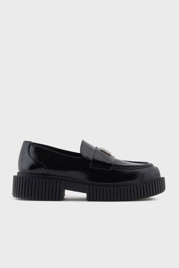 Armani Exchange Logo Thick Sole Patent Leather Loafer Shoes Shoes Xw001672 Af17478 Uc001