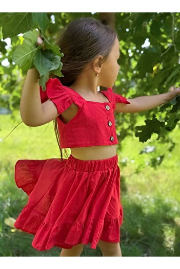Pinkitokids Yakut Crop Top and Skirt Set