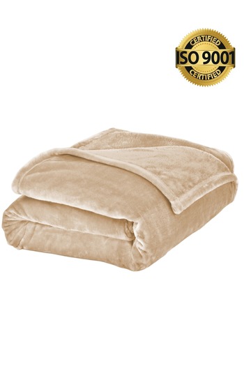 Master Home Textile Lightweight Velvet Blanket, 350GSM, 260x240cm King Size, Soft All Season Flannel for Bed & Sofa