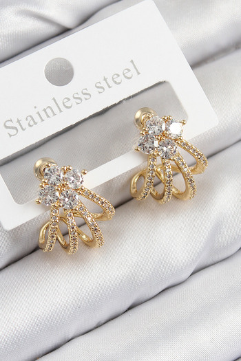 callerrons accessories Brass Zircon Stone Model Gold Color Women's Earrings - Ebj250816W37188