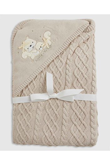 R&B Newborn Embroidered Hooded Wrap/ Blanket