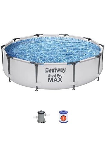 BESTWAY Steel Pro Frame Swimming Pool with Pump - 10 feet x 30 inch (Blue BW56408)