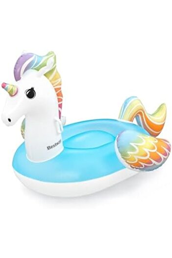 BESTWAY Unicorn Pool Float, Kids Inflatable Ride-On with Handles, Inflatable Beach Toys