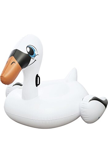 BESTWAY White Inflatable Giant Mega Supersized Swan Rider Float Pool - 6.8' x 59"