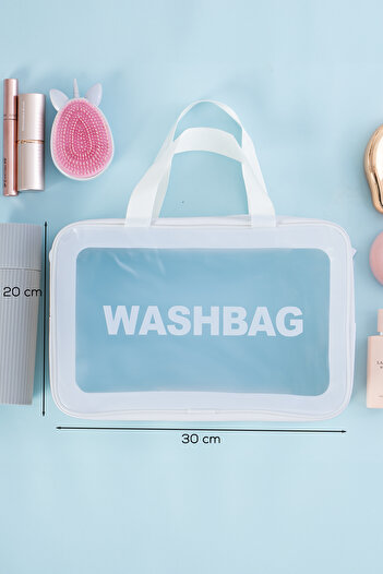 Porsima 3142-1 Прозора дорожня та косметична сумка Водонепроникний органайзер Washbag 20x30 см