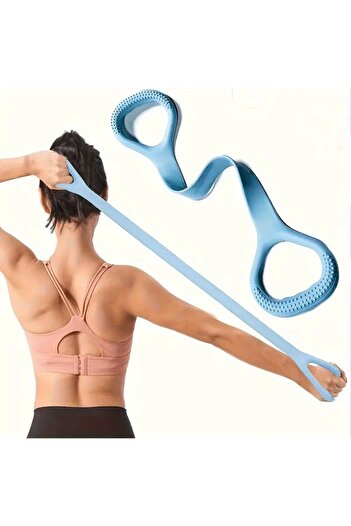 Ht Sağlık 8 Shaped Silicone Yoga Resistance Bands - Back, Waist and Arm Training Elastic Fitness Ergonomic