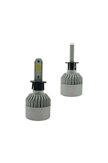 RG Parts Set of 2 LED car headlight bulbs H3 cob 8000lm 6000k cool white with fan