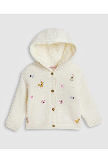 R&B Embroidered Hooded Cardigan