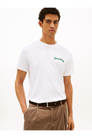 Tommy Hilfiger Tommy Hilfiger Men White Short Sleeve Crew Neck Graphic T-Shirt