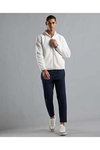 R&B Solid Jacket with Zipper Closure