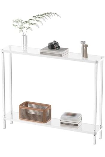 Slasa Acrylic Narrow Console Table from - 100 cm (Width) × 7.6 inch (Depth) × 80 cm (Height), Cyli