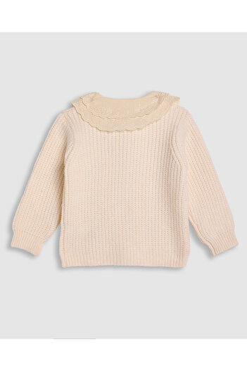 R&B Knitted Collared Cardigan with Button Closure