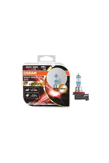 Osram Set of 2 halogen car headlight bulbs H11 Night Breaker +200% 64211NB200
