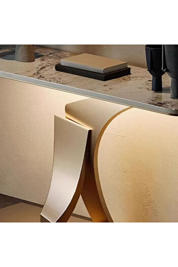 Elinoxa 720-0357 Estetik Tasarımlı Paslanmaz Konsol Giriş Hol Metal Dresuar 100x35x85