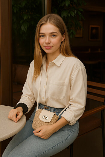 hasır bohem Straw Crossbody Bag - Daily Use & Stylish Design