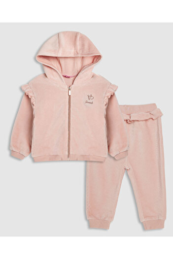 R&B Embroidered Hooded Clothing Set