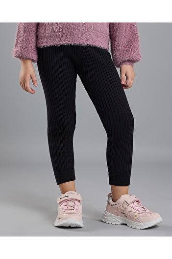R&B Ribbed Leggings with Elastic Waist