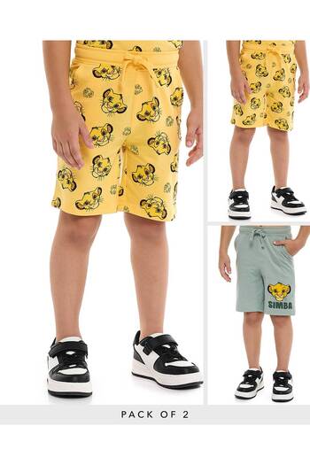 R&B 2 Pack Simba Print Shorts with Drawstring Waist