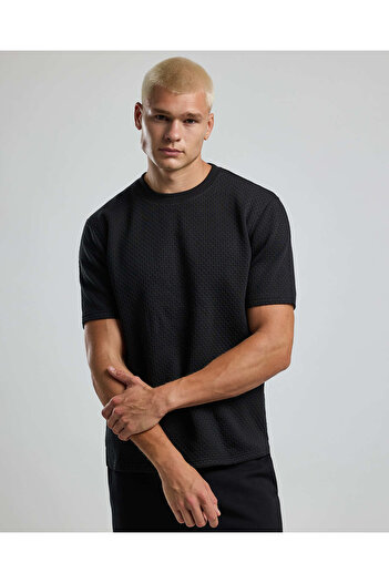 R&B Printed T-Shirt with Crew Neck and Short Sleeves
