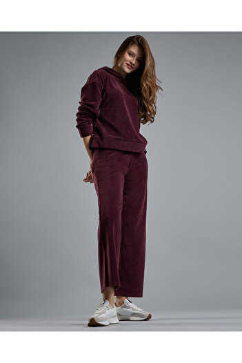 R&B Solid Wide Leg Pants with Drawstring Waist