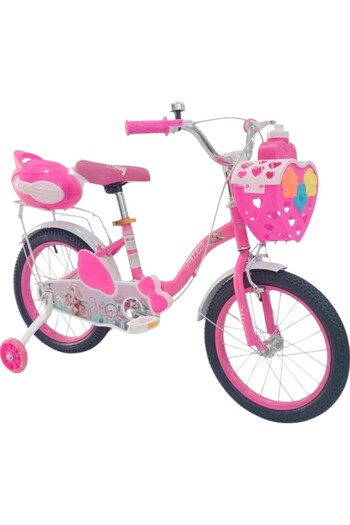 Toybox Girl Bike for Kids 16 Inch Bicycle with Basket and Training Wheels 5 to 12 Years