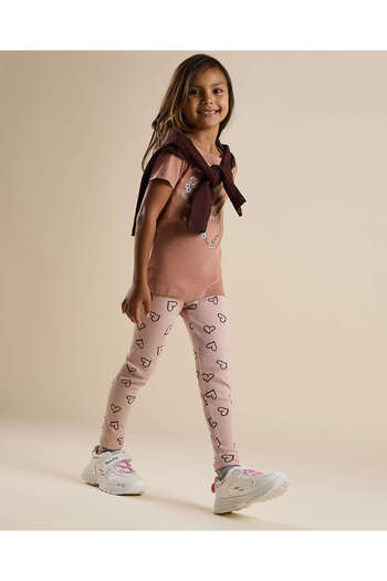 R&B 2 Pack Printed Leggings with Elastic Waist
