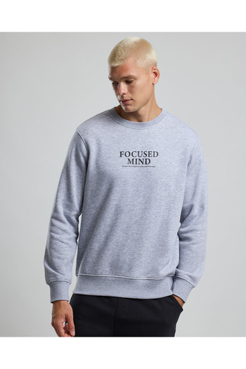 R&B Typography Print Sweatshirt with Crew Neck and Long Sleeves