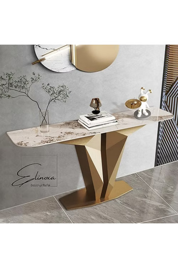 Elinoxa 720-0355 Estetik Tasarımlı Metal Konsol Modern Dresuar 120x35x85
