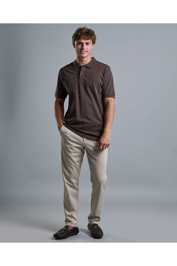 R&B Solid Polo T-Shirt with Short Sleeves