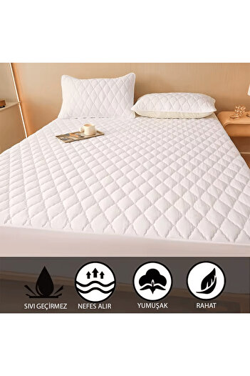 HRN Textile Protector de saltea din microfibră matlasată, impermeabilă, pentru saltea - de o persoană/dublă