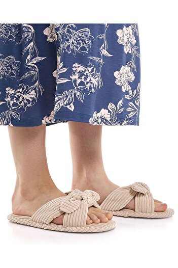 R&B Bow Detail Bedroom Slippers