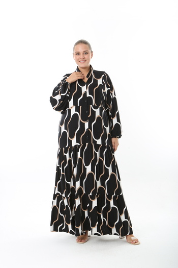 XL Modam Women's Lycra Viscose Plus Size Buttoned Dress